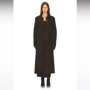 NWT SRG Bruno Suede Coat in Chocolate